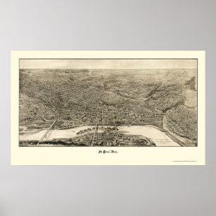 Póster St. Paul, MN Panoramic Map - 1906