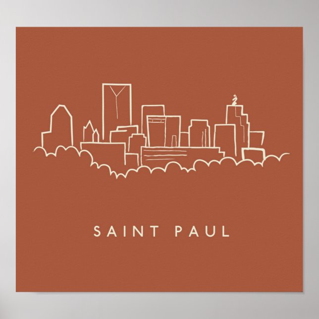 Póster St. Paul, Skyline Minnesota (Frente)