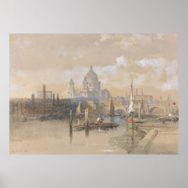 Póster St. Paul's (1862-1863) David Roberts (Frente)
