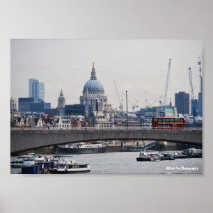 Póster St. Paul's y el Támesis