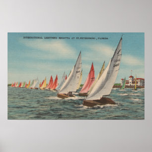 Póster St Petersburg, FL - vista del Regatta del