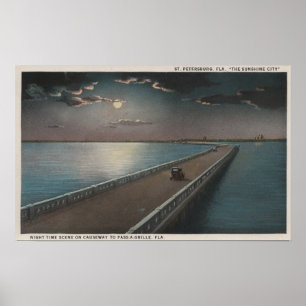 Póster St Petersburg, la Florida - opinión de la noche de