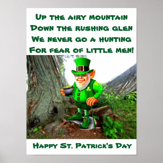 PÓSTER ST. POSTER DEL POEMA DE LEPRECHAUN, DÍA DE PATRICK (Frente)