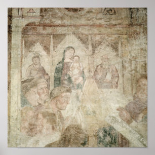 Póster St. Rainiero que ruega en el templo