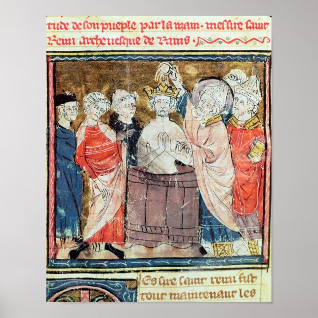 Póster St. Remigius, Bishop of Rheims  baptising (Frente)