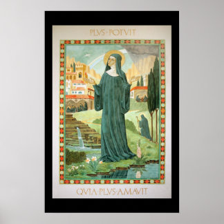 Póster St. Scholastica y Benedict