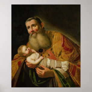 Póster St. Simeon que presenta al Cristo infantil