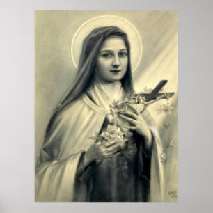 Póster St. Teresa de Lisieux poca flor de Jesús
