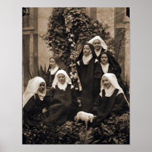 Póster St. Teresa y las monjas de Lisieux.