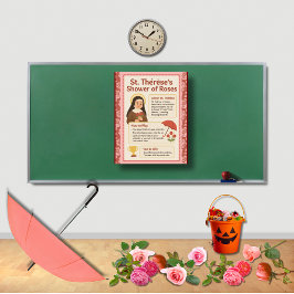 Póster St. Therese All Saints Fiesta Católico Game Rótulo