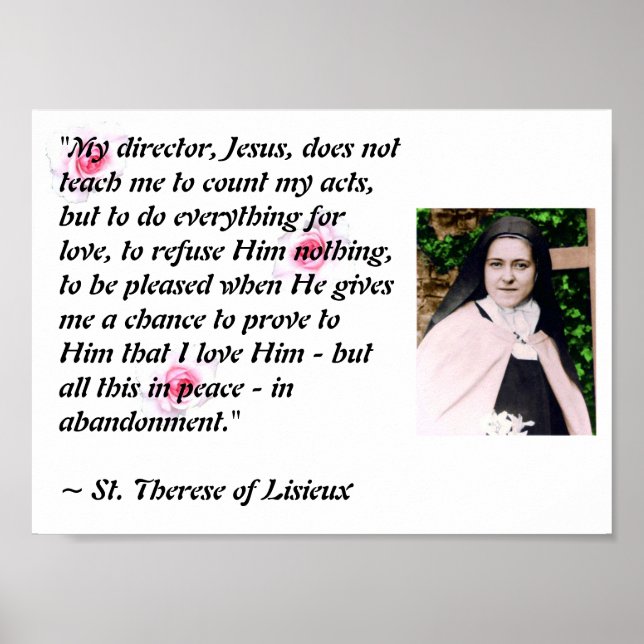 Póster St. Therese "Mi director Jesús..." poster (Frente)