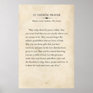 Póster St. Therese Prayer Book Page Art