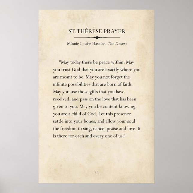 Póster St. Therese Prayer Book Page Art (Frente)