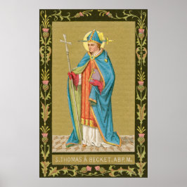 Póster St. Thomas Becket con espada en Miter (P 005)