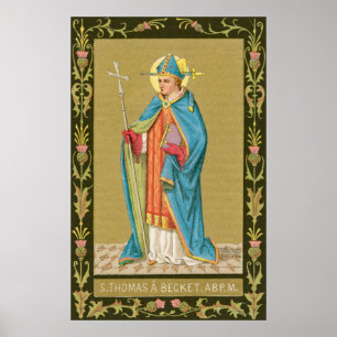 Póster St. Thomas Becket con espada en Miter (P 005)