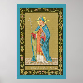 Póster St. Thomas Becket con espada en Miter (P 005)