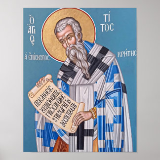 Póster St. Titus of the Seventy Orthodox Icon Print 