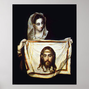 Póster St Veronica Veil Holy Face Shroud 01 Poster A