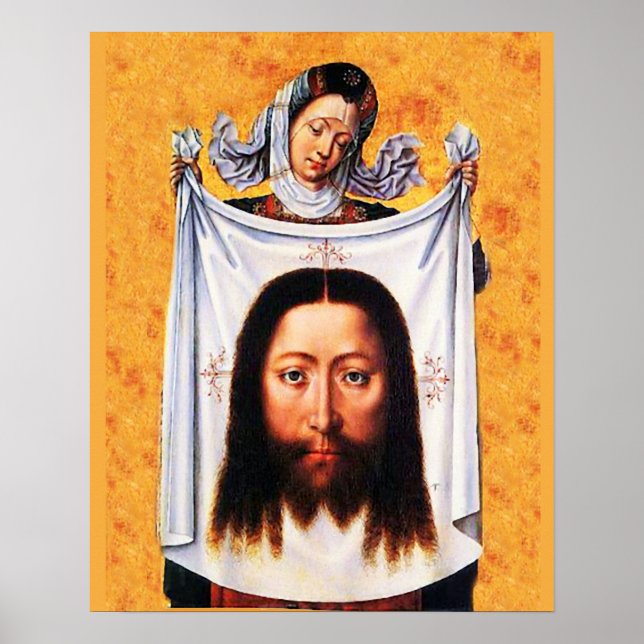 Póster St Veronica Veil Shroud Holy Face 01A Poster (Frente)