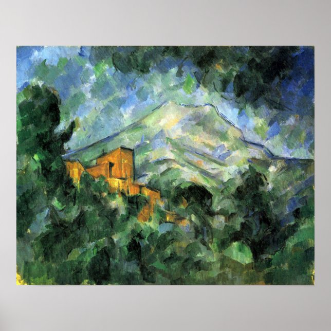Póster St. Victoire y Chateau Noir por Paul Cezanne (Frente)