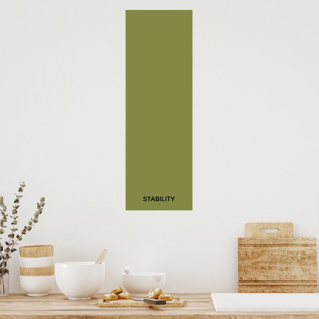 Póster Stability Calm Wall Art Olive Green Minimal Poster (Cocina)