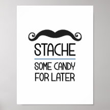 Stache Un Poco De Vela Para El Rótulo Fiesta Poste