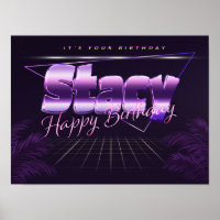 Stacy Name Vorname lila retro Poster Geburtstag