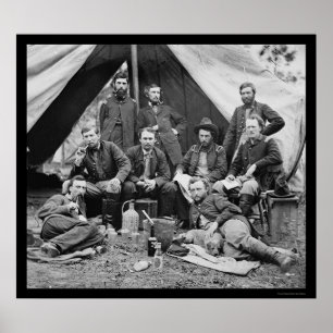Póster Staff de general Porter's con George Custer 1862