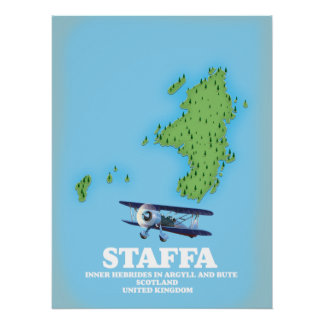 Póster Staffa Hébridas Interiores en Argyll y Bute, Escoc