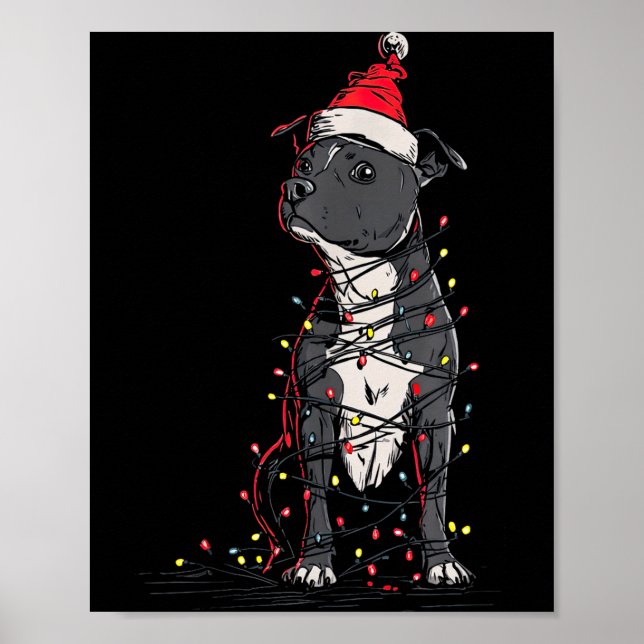 Póster Staffordshire Bull Terrier Christmas Graphics Dog  (Frente)