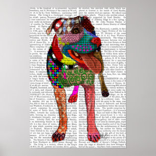 Póster Staffordshire Bull Terrier - Patchwork