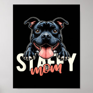 Póster Staffy Mom Staffordshire Bull Terrier Dog Tattoo F
