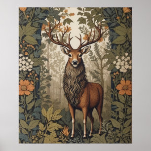 Póster Stag In the Forest William Morris Inspirado