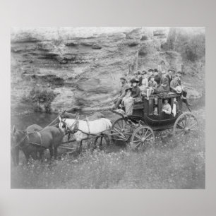 Póster Stagecoach Carrying Men, Women & Children
