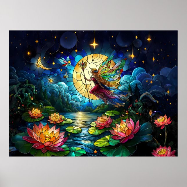 Póster Stained Glass Moonlight Flight Fairy  (Frente)