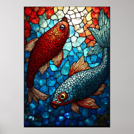 Póster StainGlass Koi Harmony