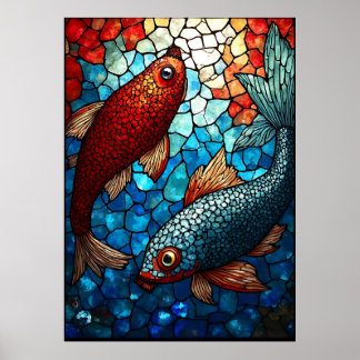 Póster StainGlass Koi Harmony