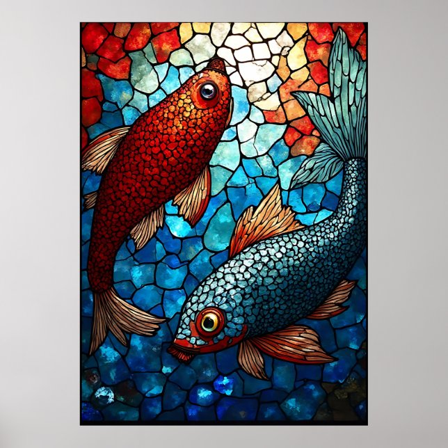Póster StainGlass Koi Harmony (Frente)