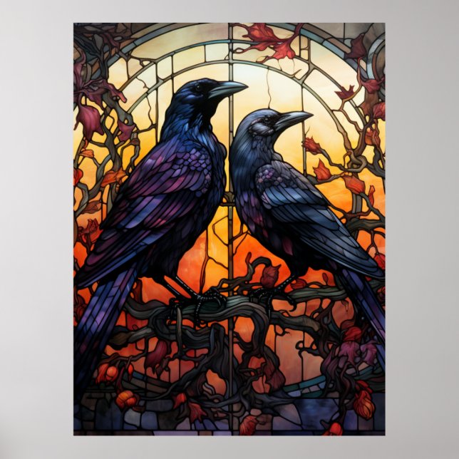 Póster StainGlass Ravens (Frente)