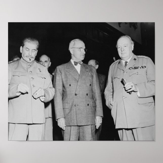 Póster Stalin, Truman Y Churchill — Foto De La Segunda Gu (Frente)