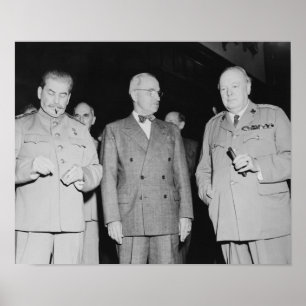 Póster Stalin, Truman, y Churchill -- Foto WW2