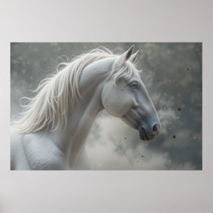 Póster Stallion blanco