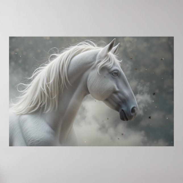 Póster Stallion blanco (Frente)