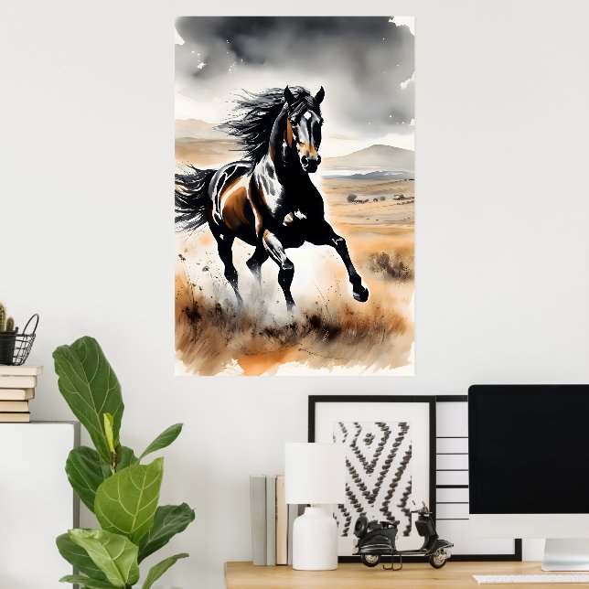 Póster Stallion in Full Stride (Oficina en casa)