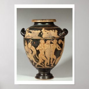 Póster Stamnos, escena de Dionysiac, Etruscan rojo-figuró