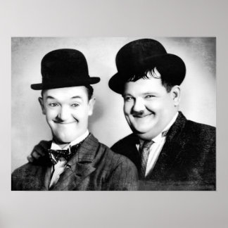 Póster Stan Laurel y Oliver Hardy BW Vintage D1