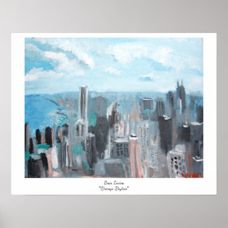 Póster Stan Levine "Chicago Skyline"
