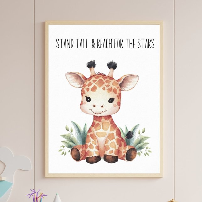 Póster Stand Tall - Baby Giraffe Safari Nursery Art (Subido por el creador)