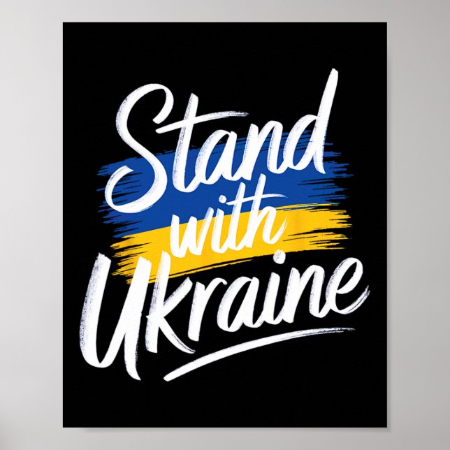 Póster Stand With Ukraine Support Solidarity Peace Ukrain (Frente)