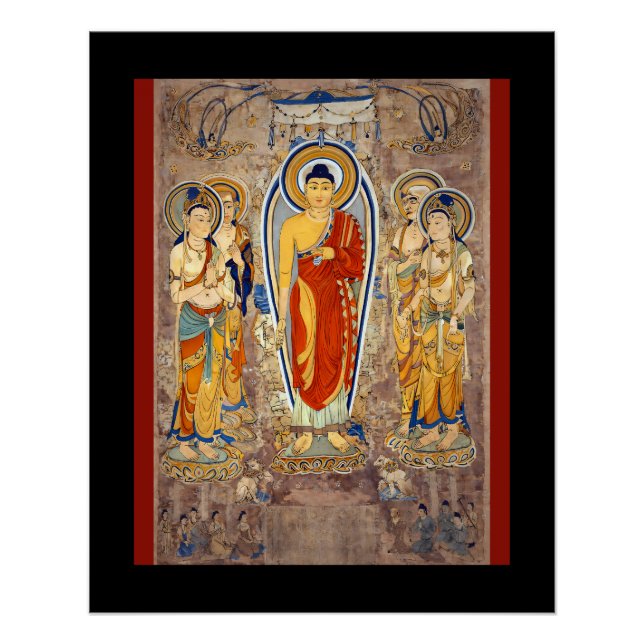 Póster Standing Buddha Tang Dynasty Mogao Caves Silk Road (Anverso)
